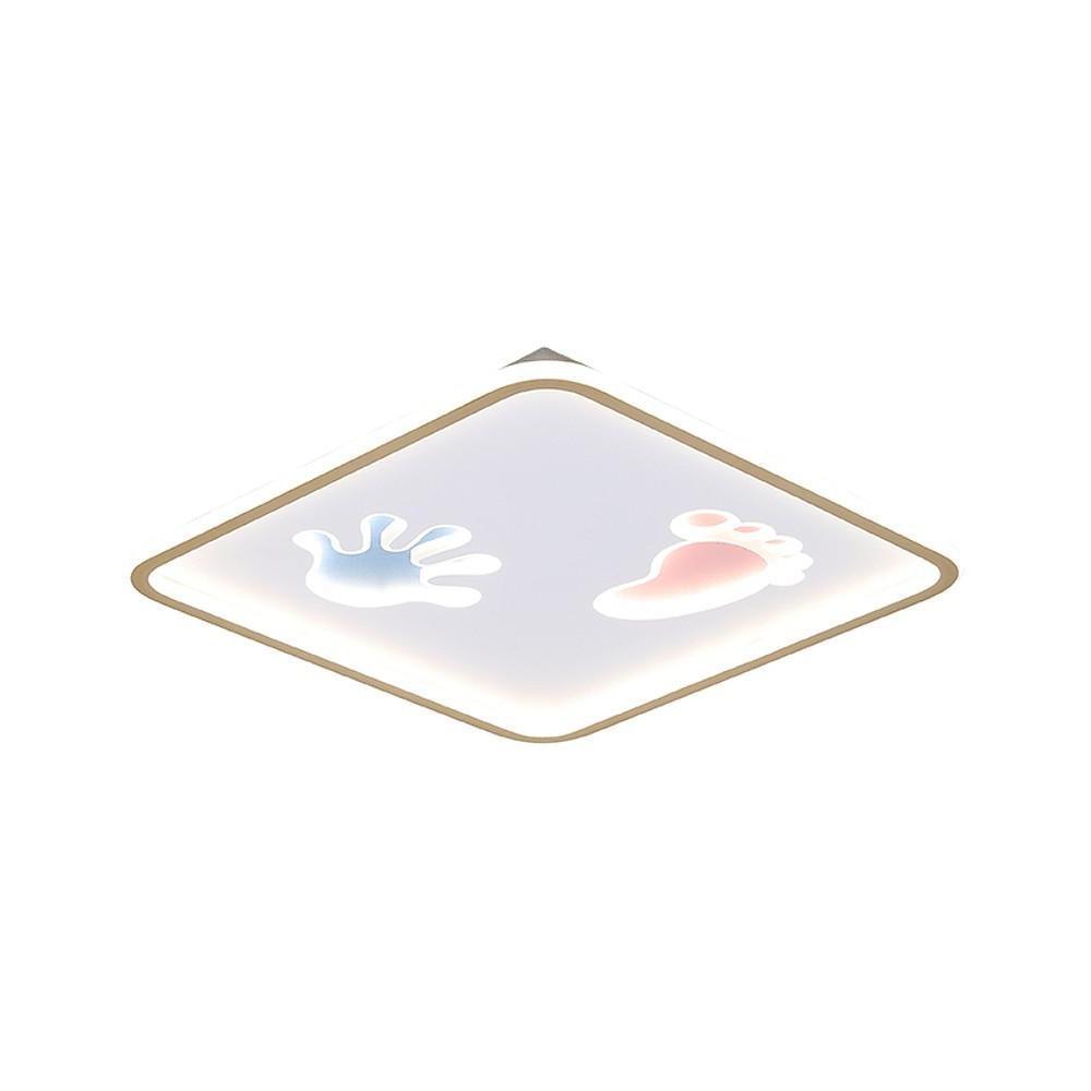 20 Inch Modern LED Kids Room Ceiling Light Hand and Footprint Design Acrylic Flush Mount Fixture