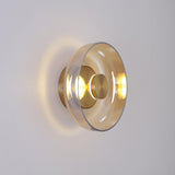 Glimmera Modern Glass and Brass LED Wall Sconce Ambient Indoor Light Fixture