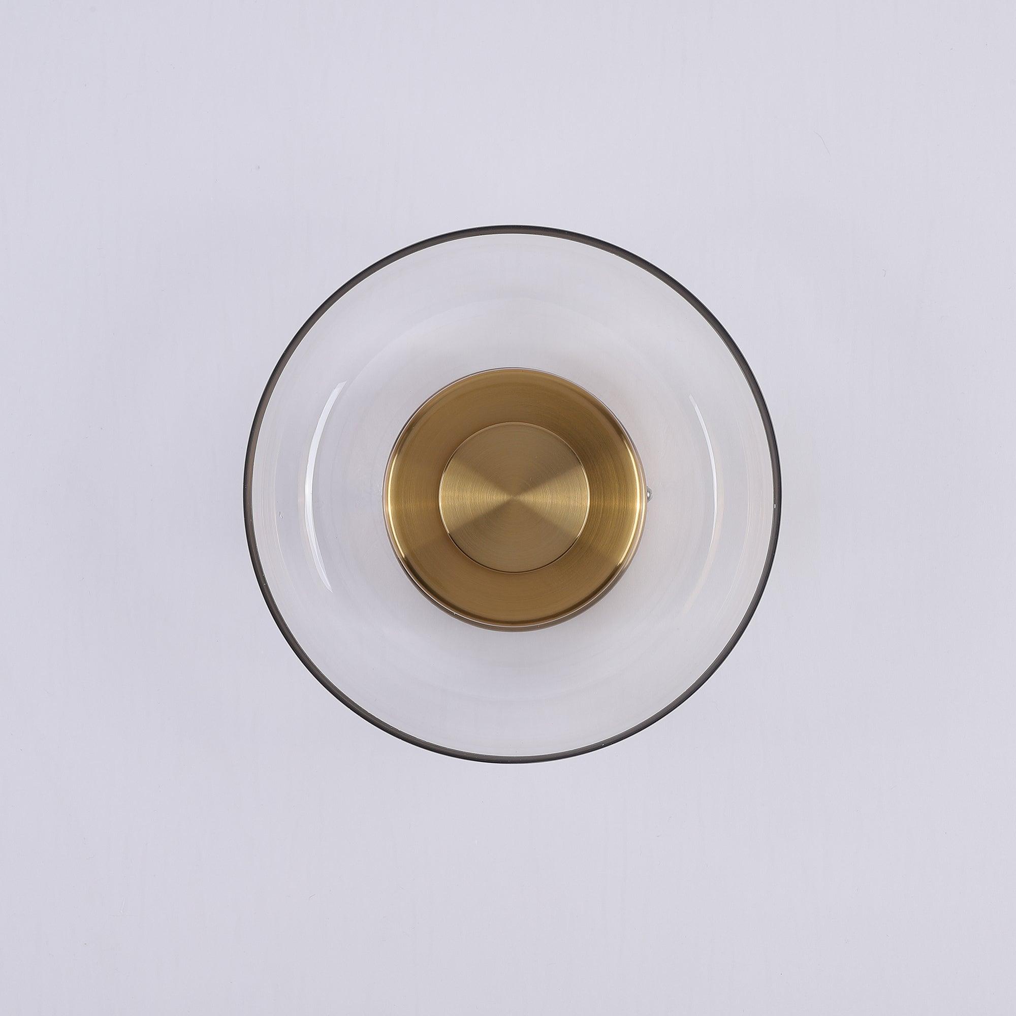 Glimmera Modern Glass and Brass LED Wall Sconce Ambient Indoor Light Fixture