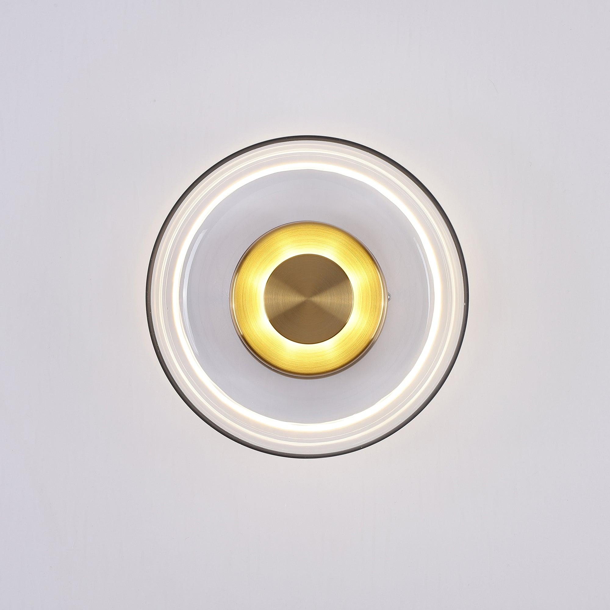 Glimmera Modern Glass and Brass LED Wall Sconce Ambient Indoor Light Fixture