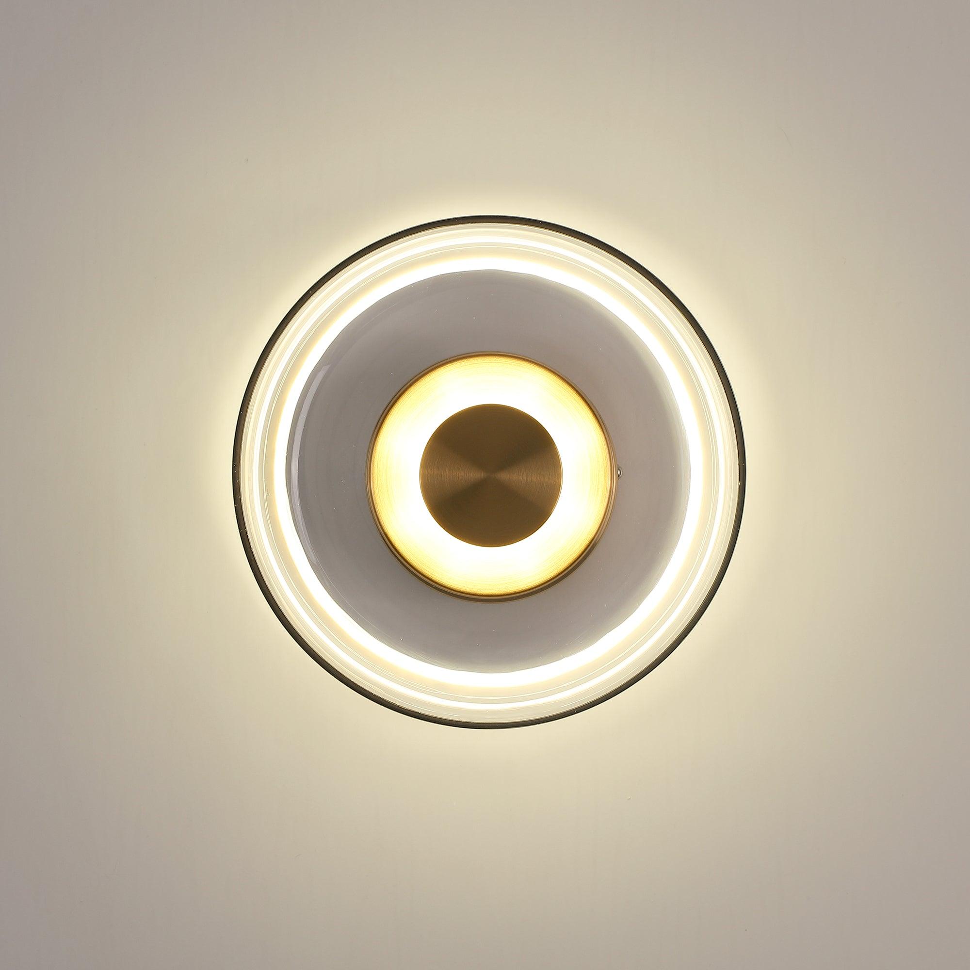 Glimmera Modern Glass and Brass LED Wall Sconce Ambient Indoor Light Fixture