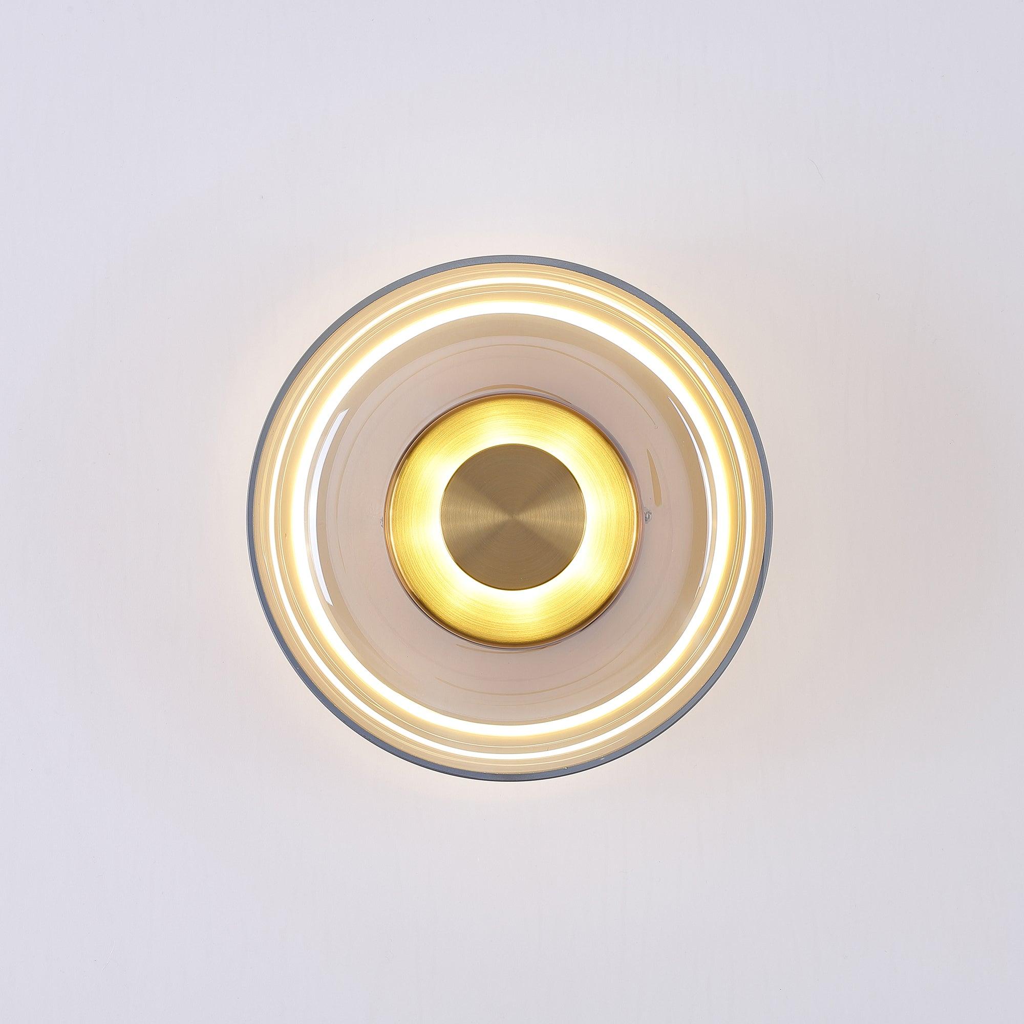 Glimmera Modern Glass and Brass LED Wall Sconce Ambient Indoor Light Fixture