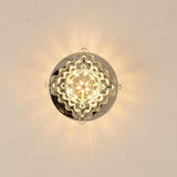 Modern Geometric LED Crystal Flush Mount Ceiling Light Fixture for Kitchen and Hallway