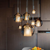 Glo Modern Glass Globe Pendant Light with Metallic Finish for Interior Lighting