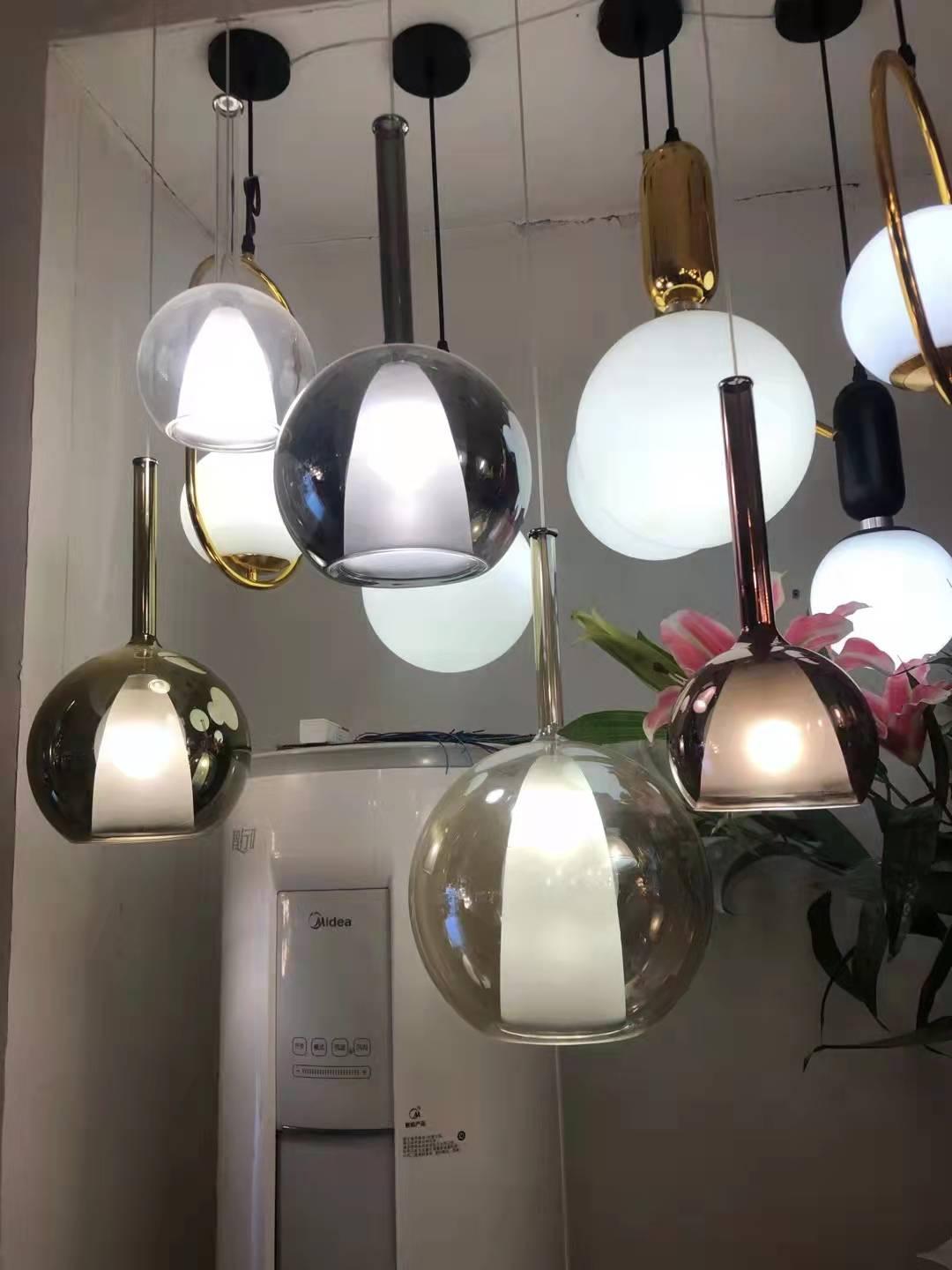Glo Modern Glass Globe Pendant Light with Metallic Finish for Interior Lighting