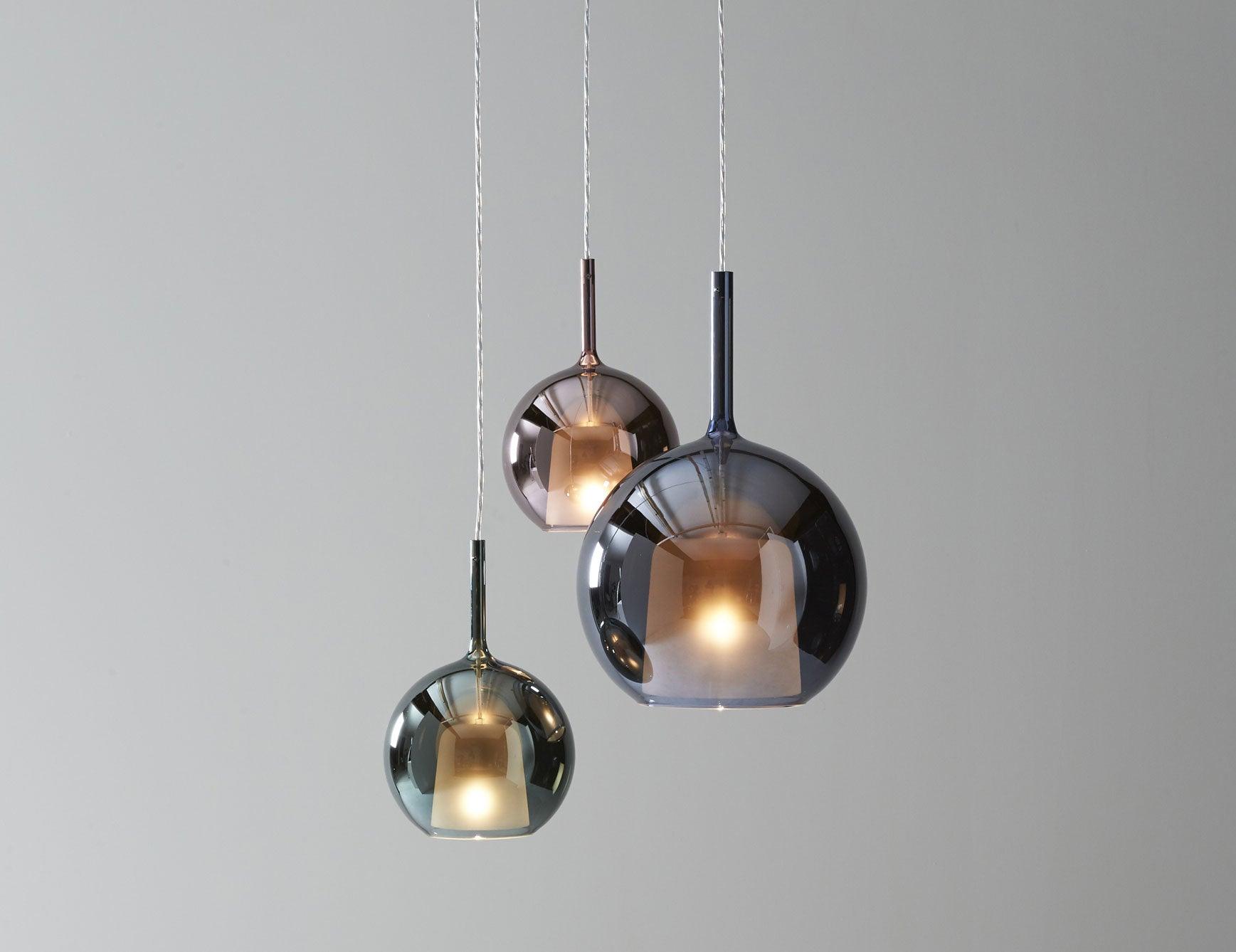 Glo Modern Glass Globe Pendant Light with Metallic Finish for Interior Lighting