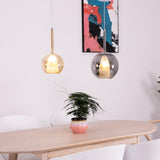 Glo Modern Glass Globe Pendant Light with Metallic Finish for Interior Lighting