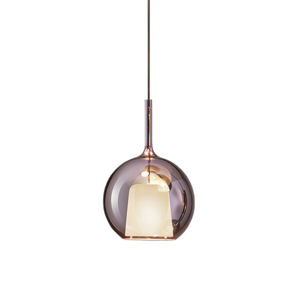 Glo Modern Glass Globe Pendant Light with Metallic Finish for Interior Lighting
