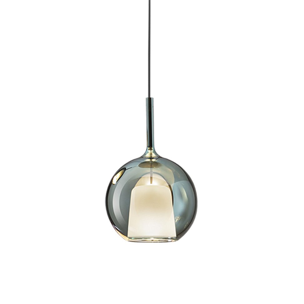 Glo Modern Glass Globe Pendant Light with Metallic Finish for Interior Lighting