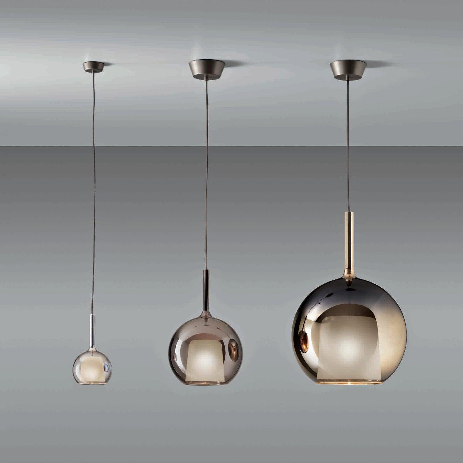 Glo Modern Glass Globe Pendant Light with Metallic Finish for Interior Lighting