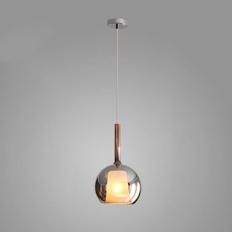 Glo Modern Glass Globe Pendant Light with Metallic Finish for Interior Lighting