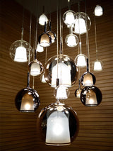 Glo Modern Glass Globe Pendant Light with Metallic Finish for Interior Lighting