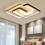 Modern Abstract Geometric LED Flush Mount Ceiling Light Low Profile Interlocking Shapes