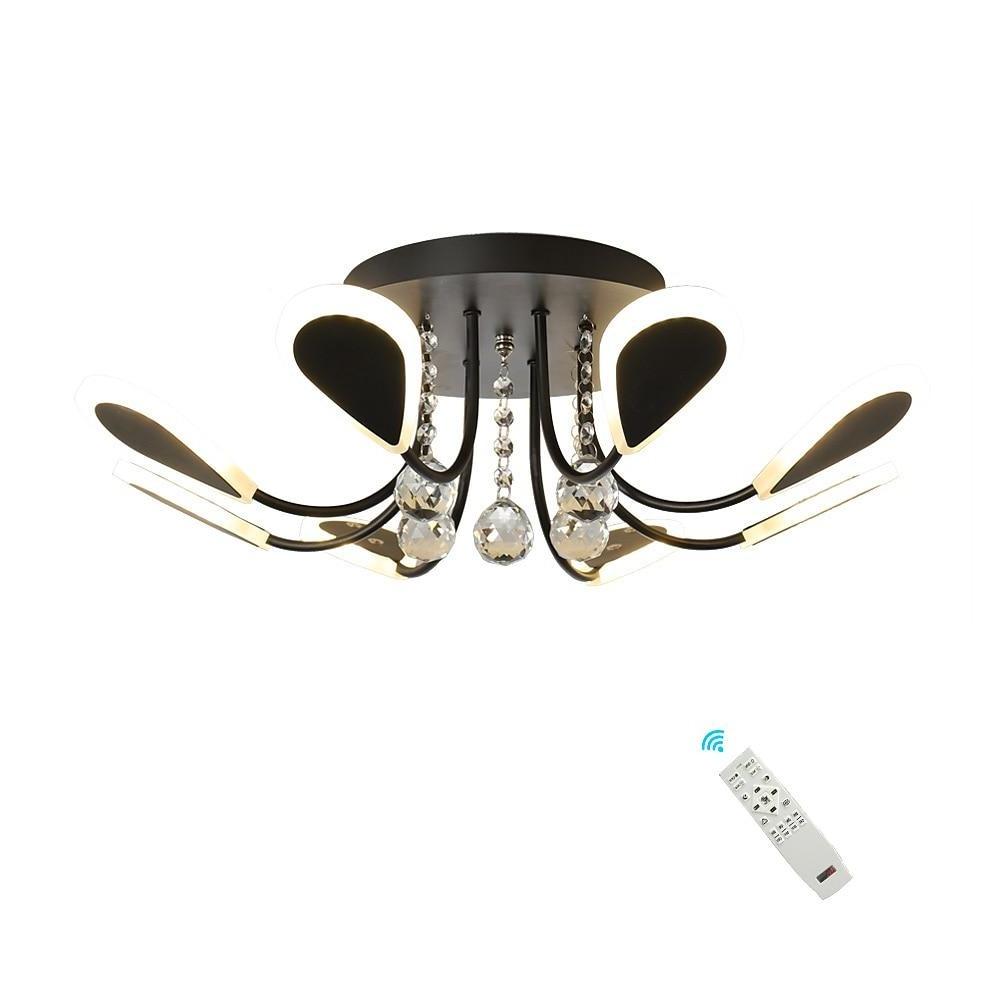 Modern LED Crystal Flush Mount Ceiling Light 8 Lights for Luxury Indoor Home Lighting