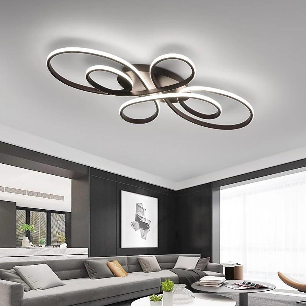 Modern Geometric Multi Curve LED Flush Mount Ceiling Light for Living Room Bedroom Metal Fixture