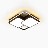 Modern Black Geometric 3 Square LED Flush Mount Ceiling Light for Bedroom and Living Room
