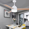 Modern LED Flush Mount Ceiling Fan with Acrylic Shade and Electroplated Metal Finish