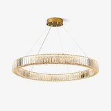 Gold Crystal Ring LED Crown Chandelier Modern Multi Tier Hanging Pendant Lamp
