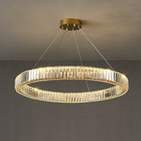 Gold Crystal Ring LED Crown Chandelier Modern Multi Tier Hanging Pendant Lamp