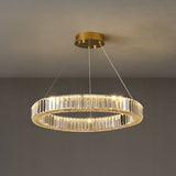 Gold Crystal Ring LED Crown Chandelier Modern Multi Tier Hanging Pendant Lamp