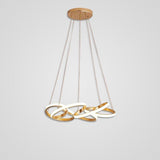 Gold Interwoven Wave Modern LED Chandelier Geometric Linear Pendant Light Fixture