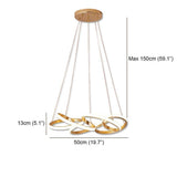 Gold Interwoven Wave Modern LED Chandelier Geometric Linear Pendant Light Fixture
