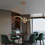 Gold Modern Wave LED Pendant Light Nordic Mid Century Style Ceiling Fixture for Living Room
