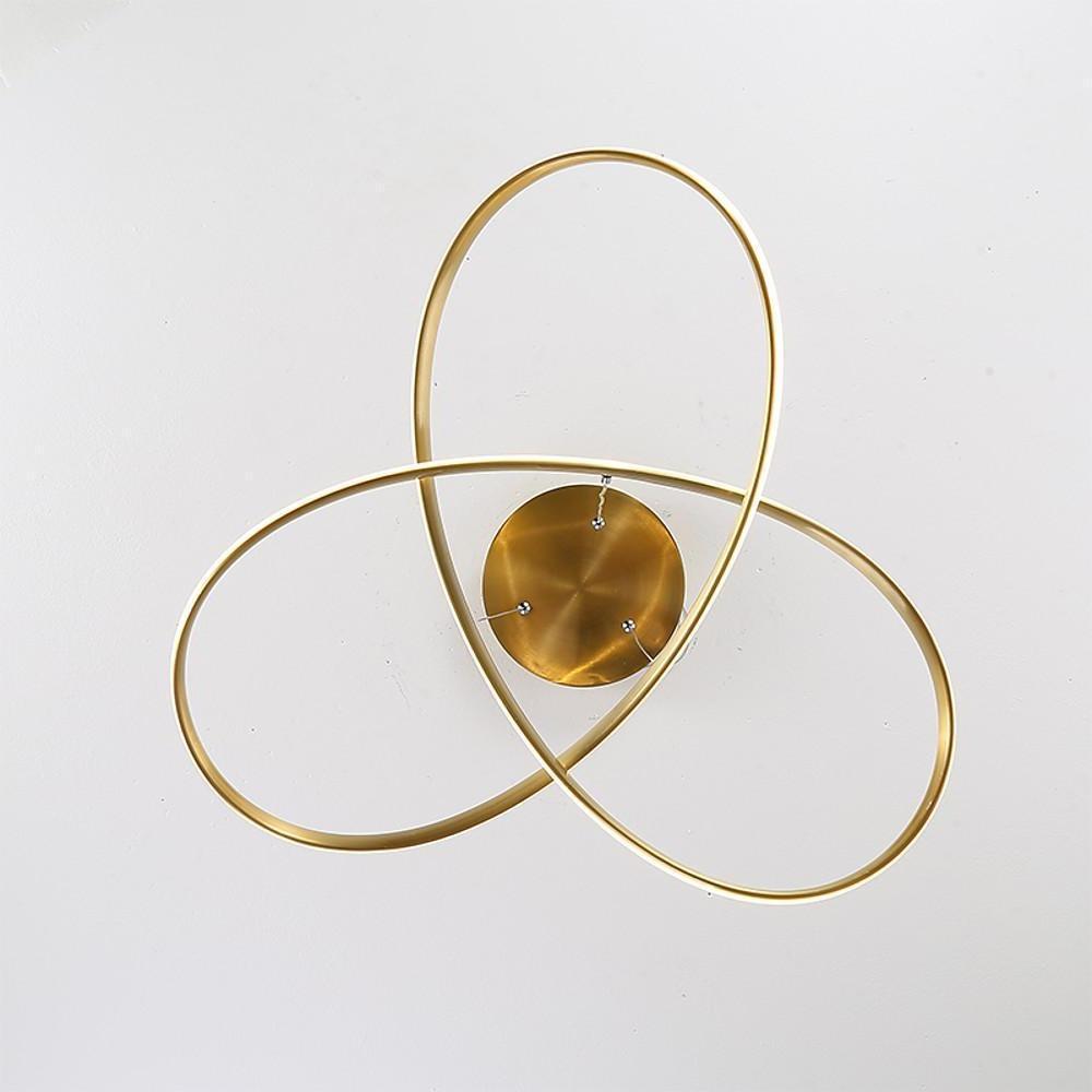 Gold Wavy Interweaved LED Hanging Lamp Contemporary Island Lighting Fixture