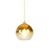 Gradient Glass Globe Pendant Light Modern Kitchen Island Hanging Ceiling Lamp with Adjustable Cord