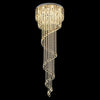 Grand Spiral Crystal Chandelier for Staircase Luxury Crown LED Pendant Light Chrome Finish