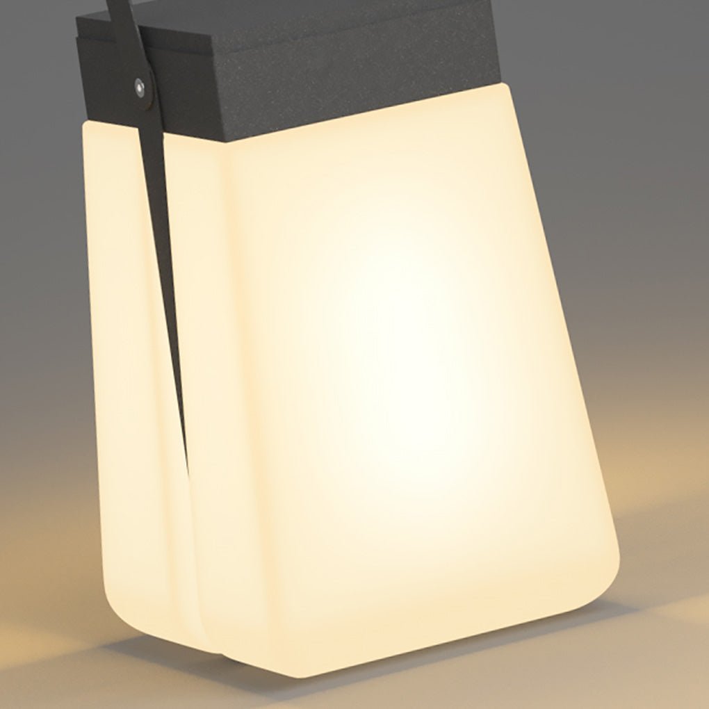 Gray Waterproof Outdoor Solar Garden Lantern Portable Stainless Steel LED Landscape Light