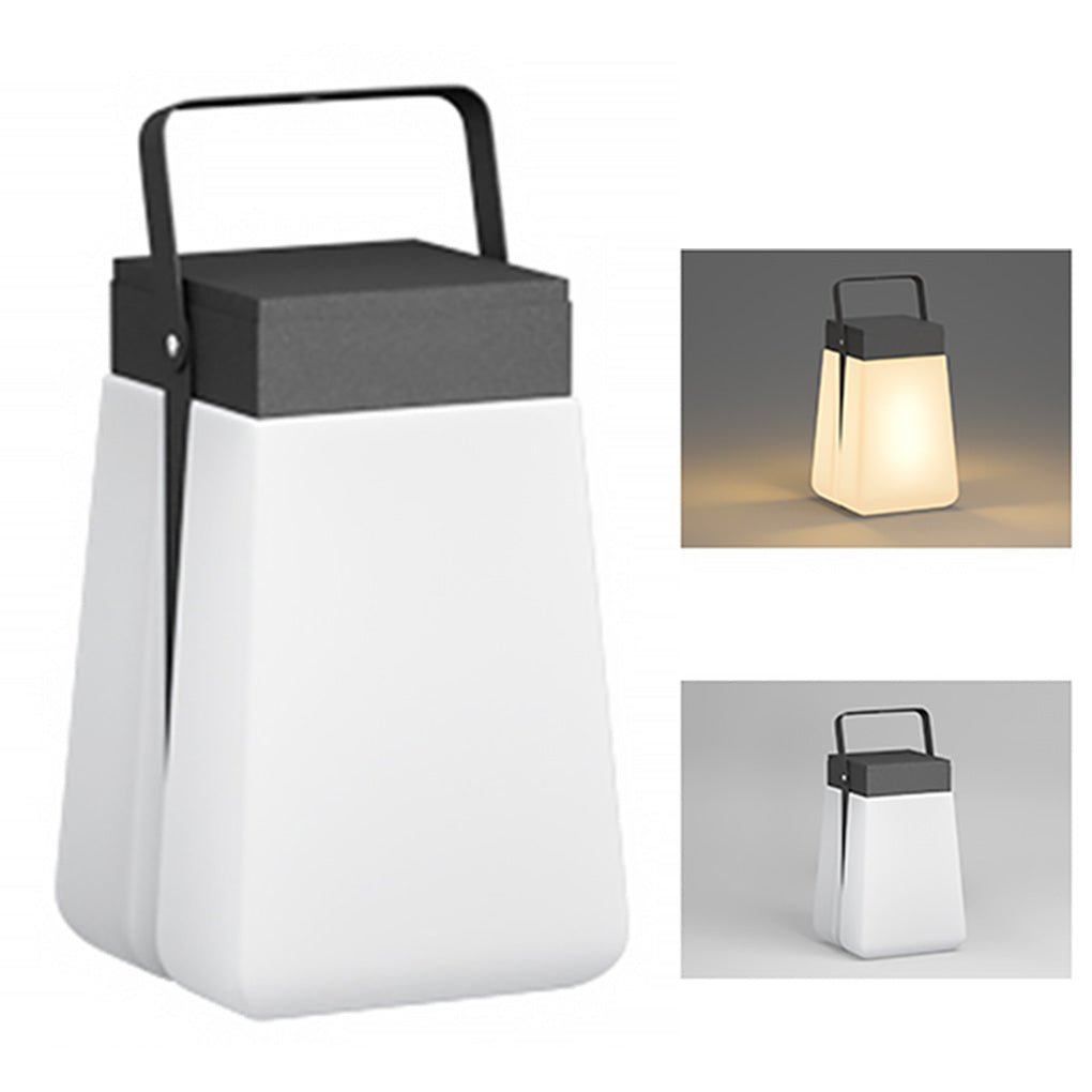 Gray Waterproof Outdoor Solar Garden Lantern Portable Stainless Steel LED Landscape Light