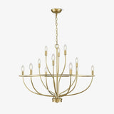Greyson Modern Brass Vine Chandelier Minimalist Multi Light Ceiling Fixture