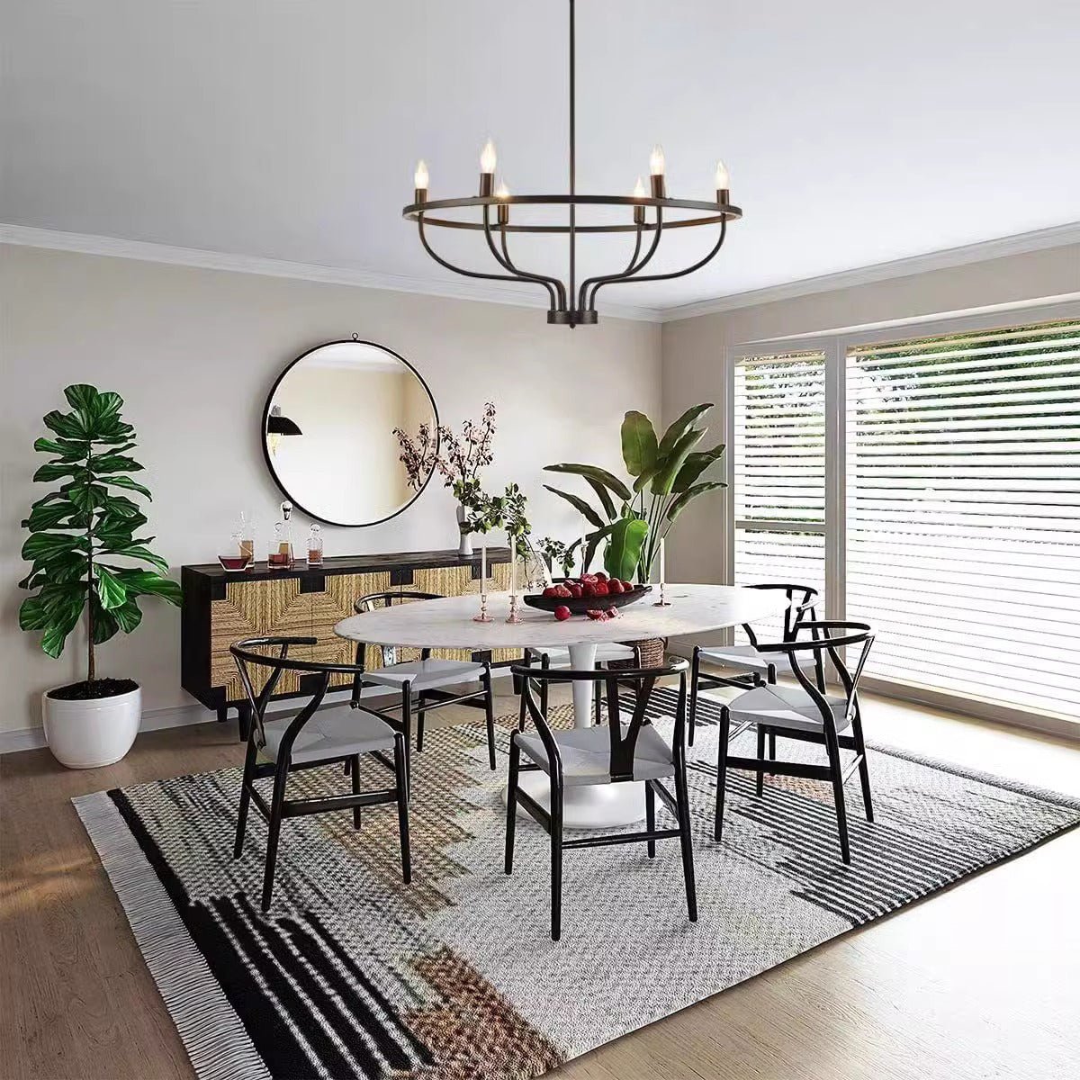 Greyson Modern Brass Vine Chandelier Minimalist Multi Light Ceiling Fixture