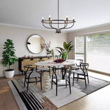 Greyson Modern Brass Vine Chandelier Minimalist Multi Light Ceiling Fixture