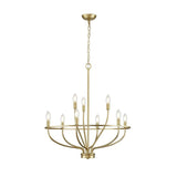 Greyson Modern Brass Vine Chandelier Minimalist Multi Light Ceiling Fixture