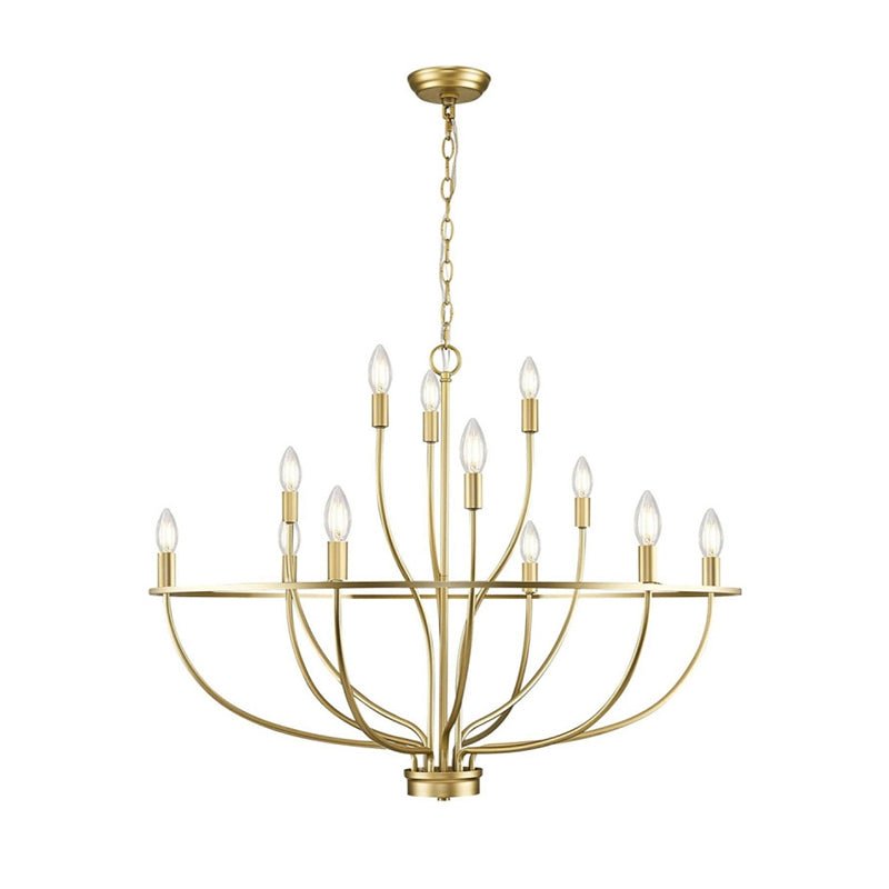 Greyson Modern Brass Vine Chandelier Minimalist Multi Light Ceiling Fixture