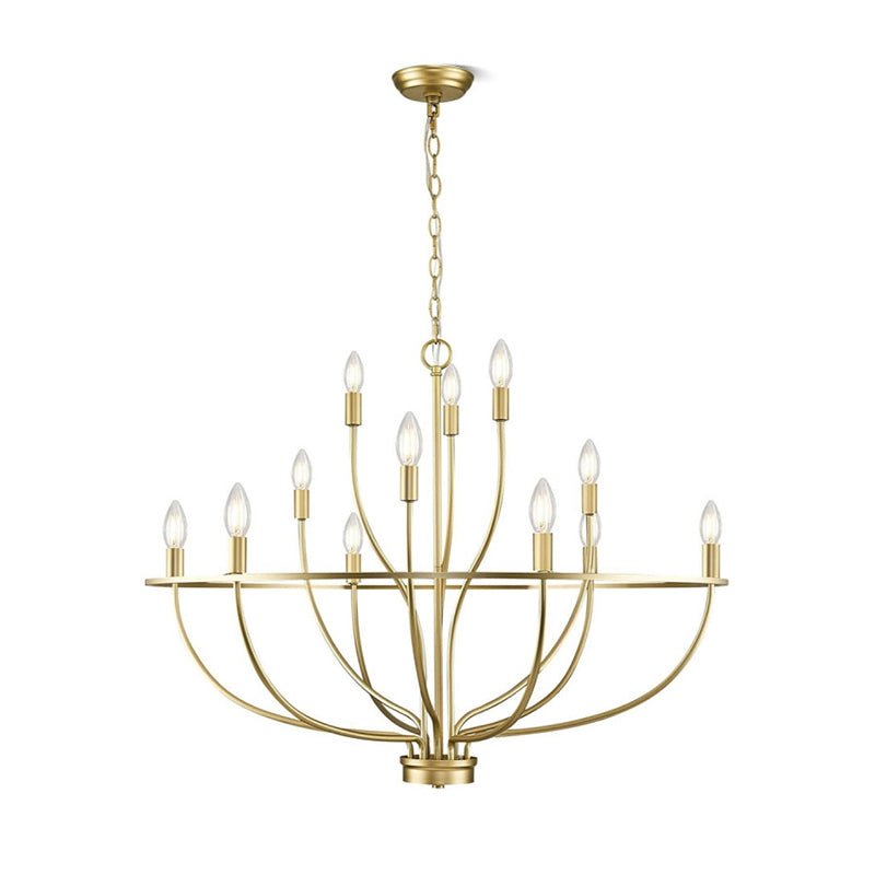Greyson Modern Brass Vine Chandelier Minimalist Multi Light Ceiling Fixture