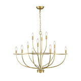 Greyson Modern Brass Vine Chandelier Minimalist Multi Light Ceiling Fixture