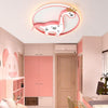 Cartoon Dinosaur Round LED Flush Mount Ceiling Light for Kids Room and Playroom Decor