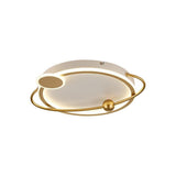 Modern Oval LED Ceiling Light Geometric Flush Mount Fixture for Bedroom and Living Room