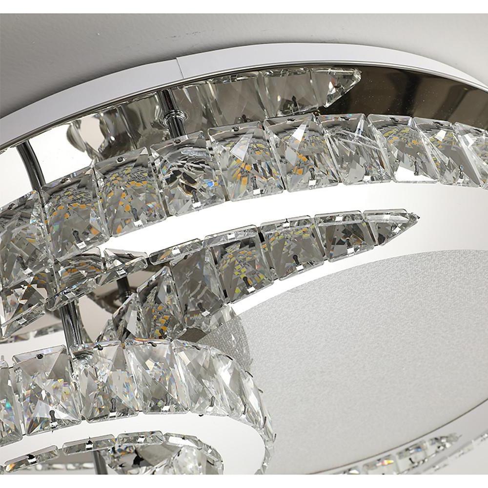 Modern Crystal LED Ceiling Light Overlapping Circles Stainless Steel Flush Mount Lighting