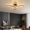 Modern Artistic Flower Shape LED Ceiling Light Dimmable Wave Flush Mount Fixture for Home