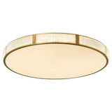 Modern Nordic Copper LED Flush Mount Ceiling Light with Geometric Acrylic Shade