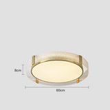 Modern Copper LED Flush Mount Ceiling Light Nordic Brass Circular Glass Fixture
