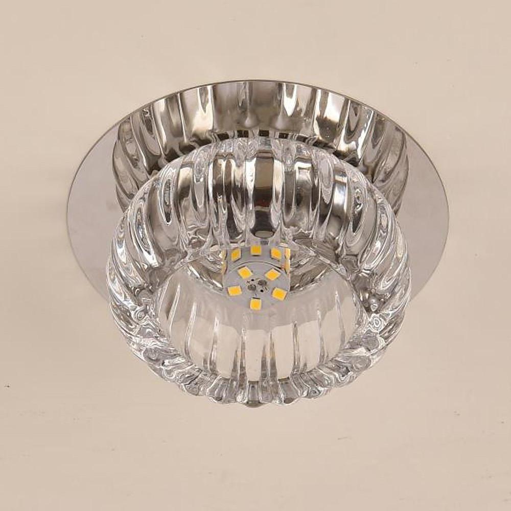 Modern Crystal Geometric LED Flush Mount Ceiling Light for Kitchen and Entryway