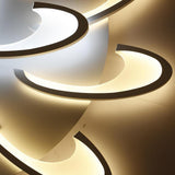 Contemporary Geometric Wave LED Flush Mount Ceiling Light Modern Circle Dimmable Fixture