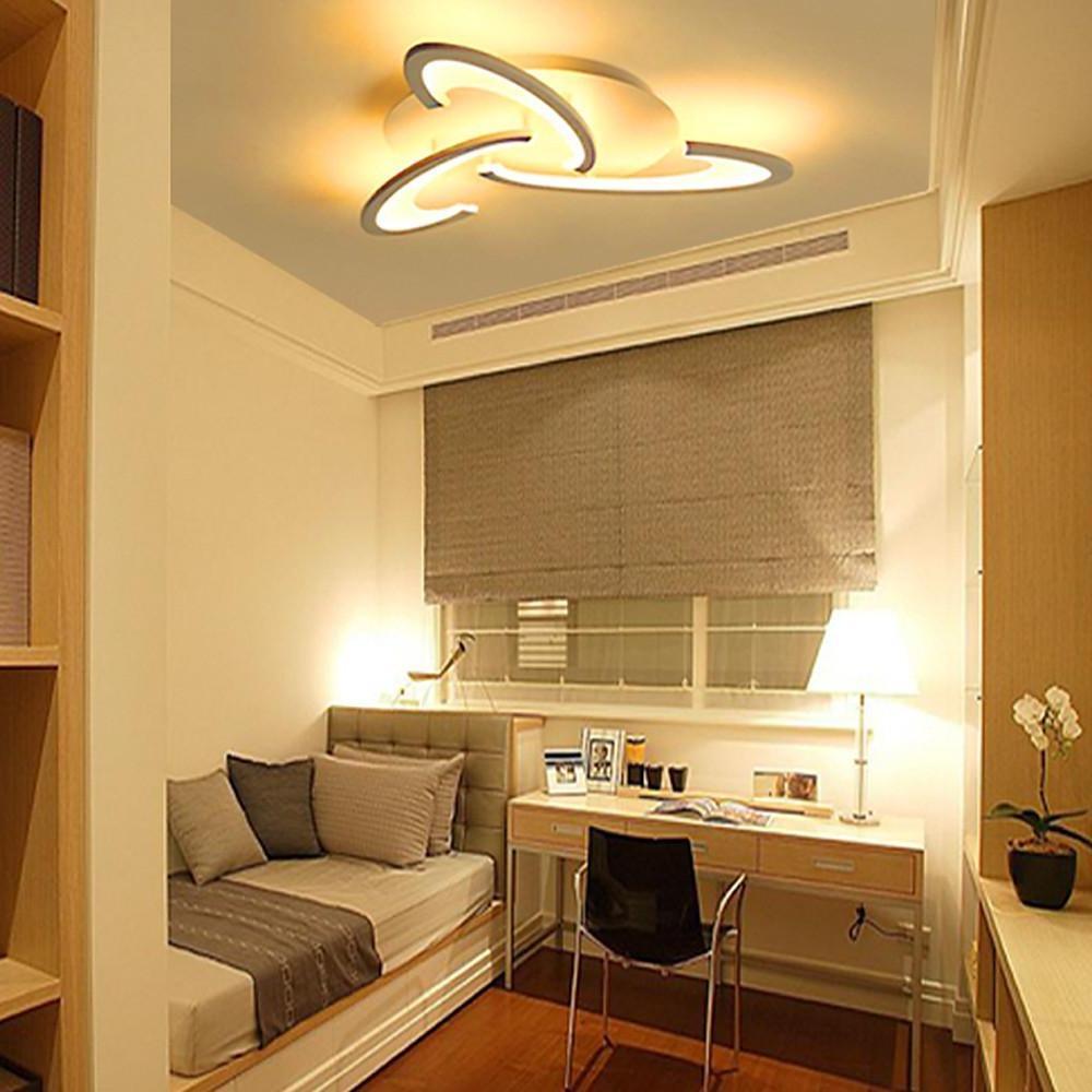 Modern Geometric Acrylic LED Flush Mount Ceiling Lamp with Dimmable Multi Layer Design for Living Room