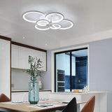 Modern Geometric Overlapping Ring LED Semi Flush Mount Ceiling Light for Living Room