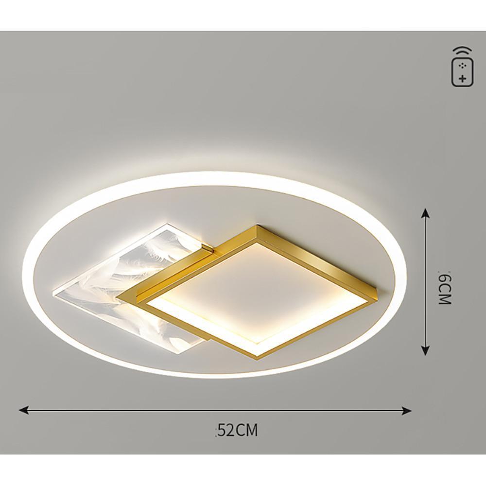 Modern Geometric Square Pattern Metal LED Flush Mount Ceiling Light Fixture